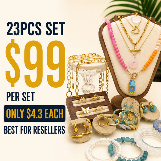 23PCS Colorful Gold Filled Jewelry Set
