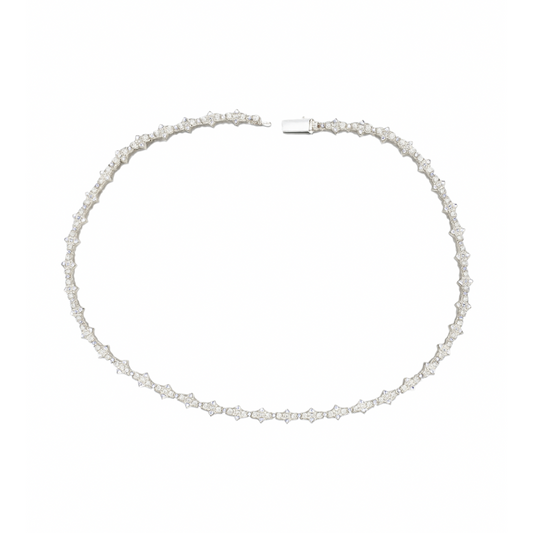 Dainty CZ Choker Necklace – Star Cluster Design, Delicate and Sparkling