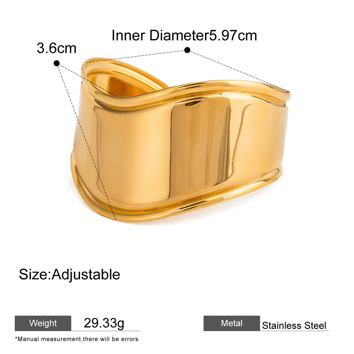 Pearl Open Bangle — dimensions and size reference 14