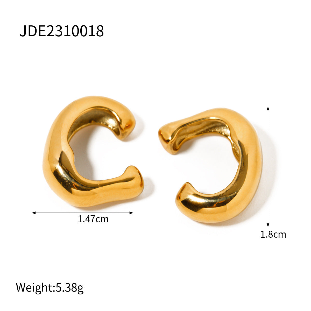 Curved Statement Ear Cuffs — dimensions and size reference 07