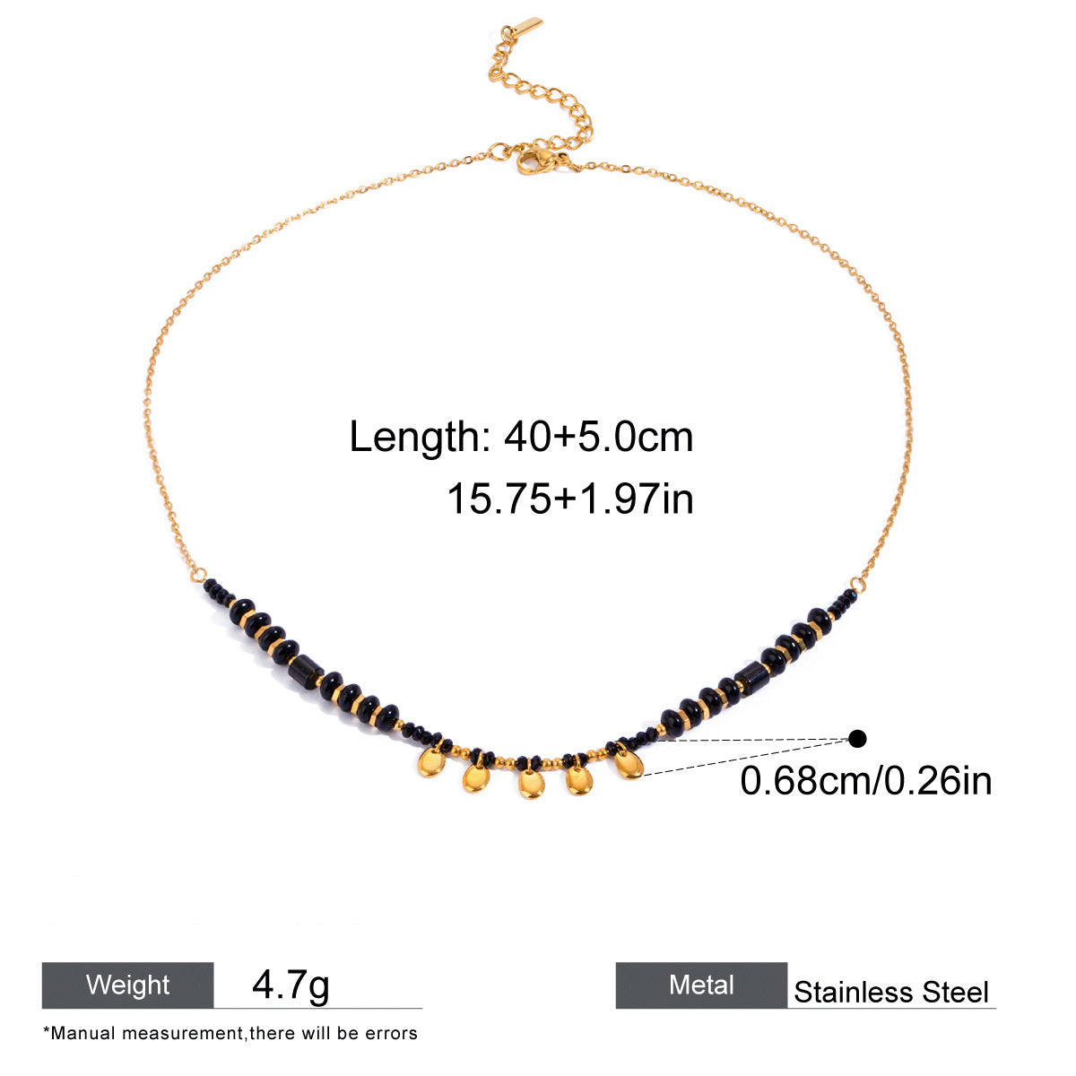 Sunburst Zircon & Crystal Layered Necklace — dimensions and size reference 07