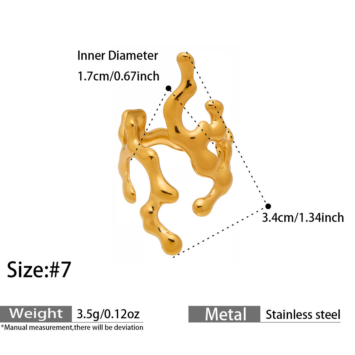 Openwork Geometric Rings — dimensions and size reference 13