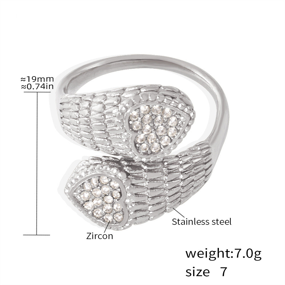 Heart Zircon Wrap Rings — dimensions and size reference 09