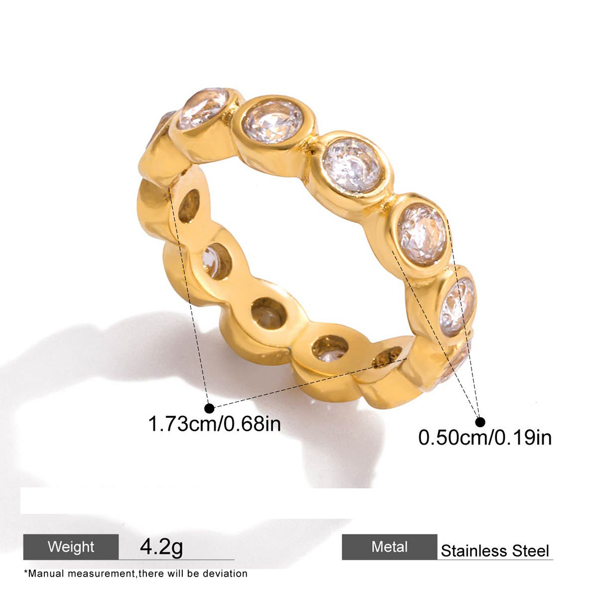 Zircon Eternity Rings — dimensions and size reference 09