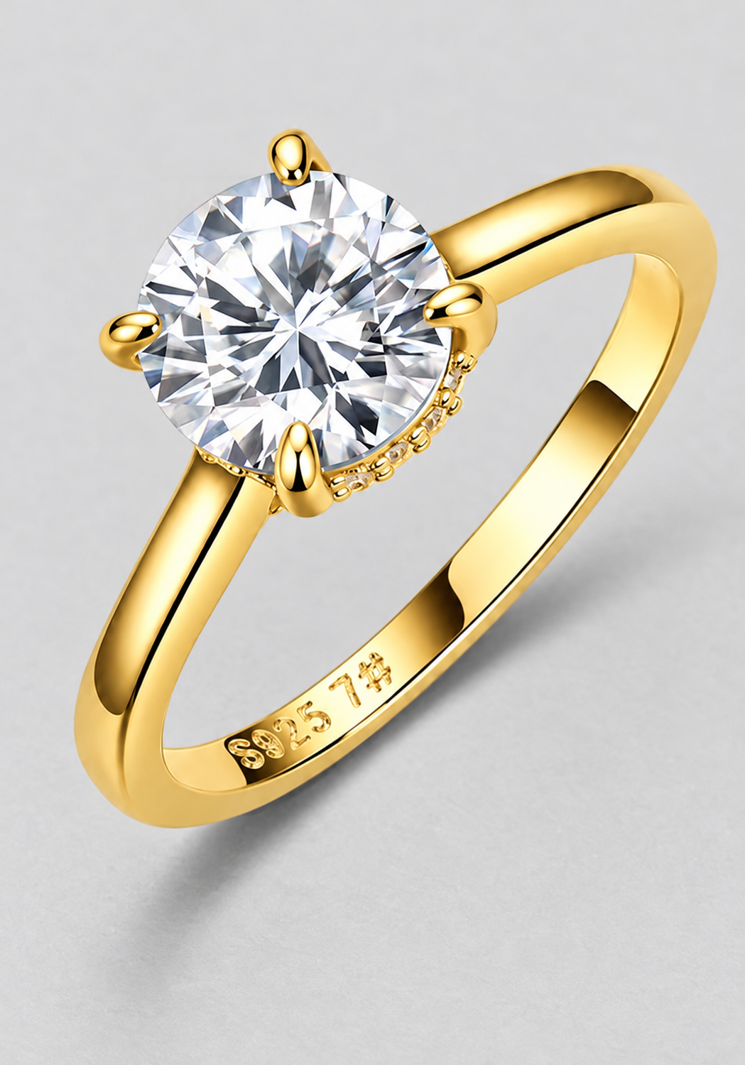 Moissanite Ring, Multiple Shapes in 925 sterling silver.