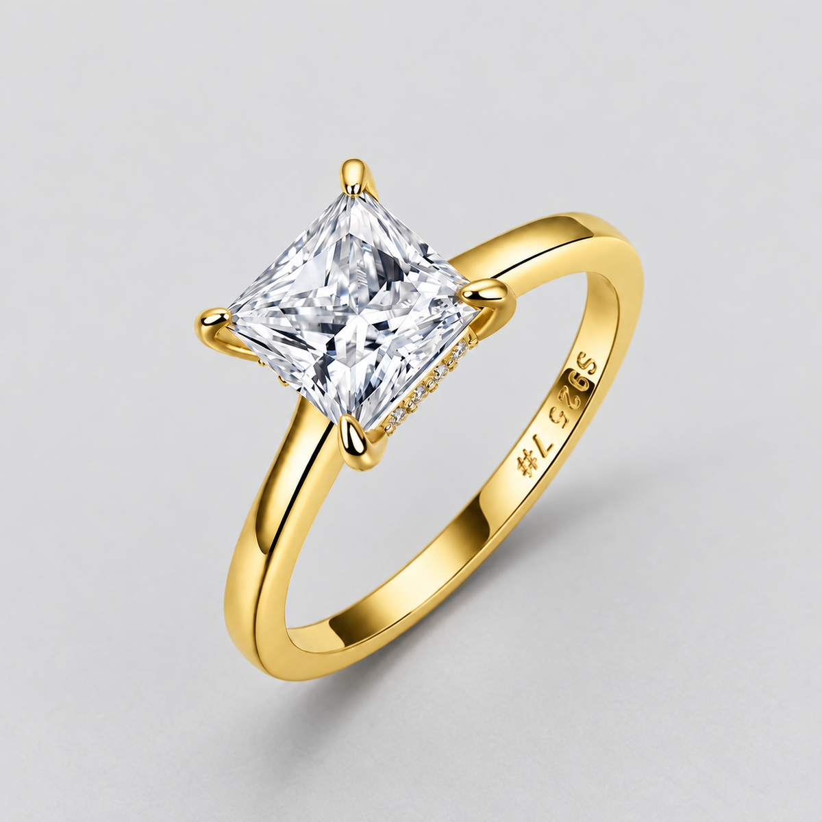 Moissanite Ring, Multiple Shapes in 925 sterling silver.