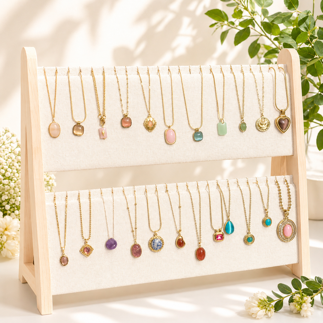 23PCS Gemstone Necklace Bundle wholesale jewelry bundle