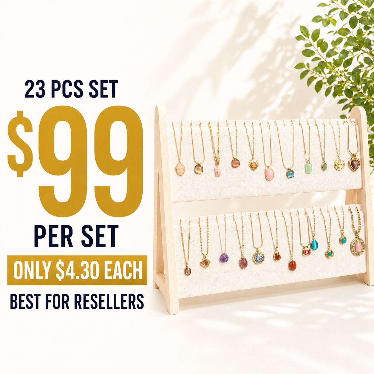 23PCS Gemstone Necklace Bundle wholesale jewelry bundle