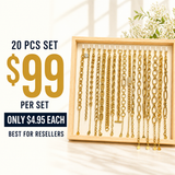 20PCS Gold Chain Bracelet Bundle wholesale jewelry bundle