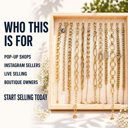 20PCS Gold Chain Bracelet Bundle wholesale jewelry bundle