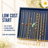 23PCS Gold Chain Bracelet Bundle wholesale jewelry bundle