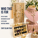 43PCS Gold Charm Jewelry Bundle wholesale jewelry bundle
