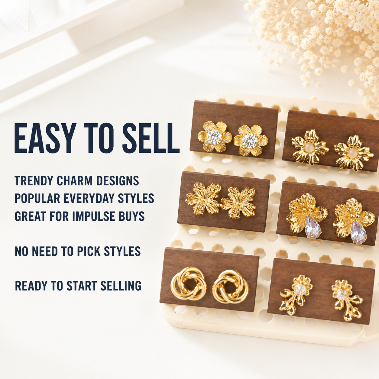 24PCS Gold Earring Bundle wholesale jewelry bundle
