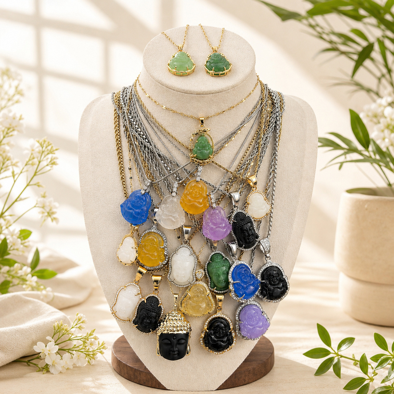 21PCS Buddha Necklace Bundle wholesale jewelry bundle