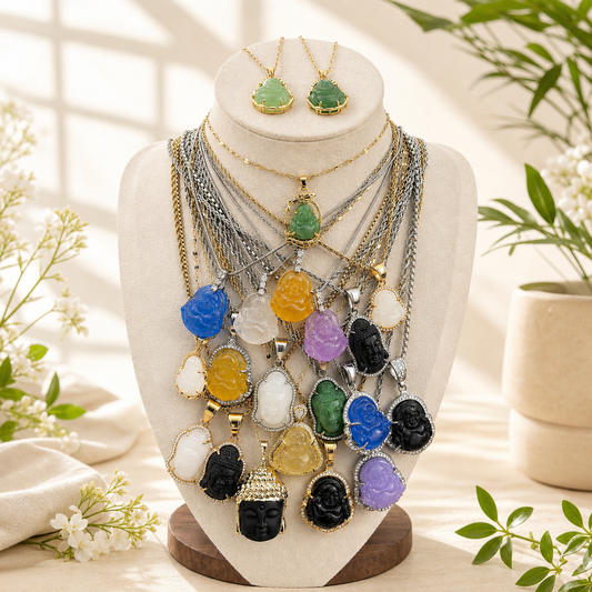 21PCS Buddha Necklace Bundle wholesale jewelry bundle