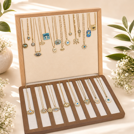 25PCS Evil Eye Necklace Bundle wholesale jewelry bundle