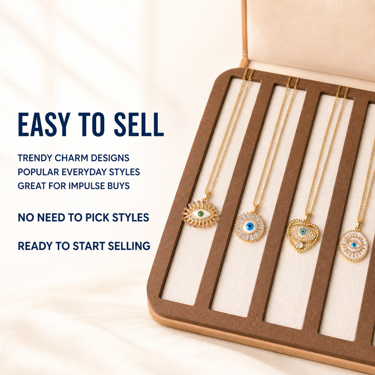25PCS Evil Eye Necklace Bundle wholesale jewelry bundle