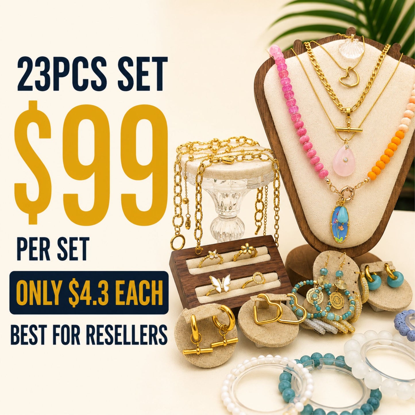 23PCS Colorful Gold Filled Jewelry Set