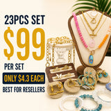 23PCS Colorful Gold Filled Jewelry Set