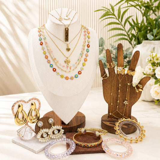 24PCS Colorful Daisy Gold Filled Jewelry Set