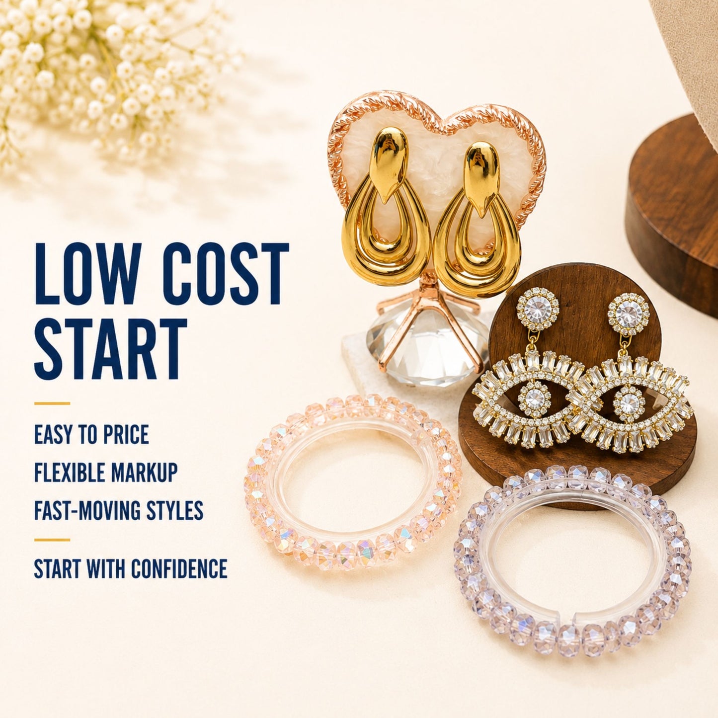 24PCS Colorful Daisy Gold Filled Jewelry Set