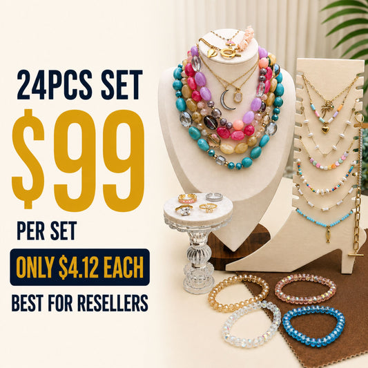 24PCS Colorful Jewelry Bundle wholesale jewelry bundle