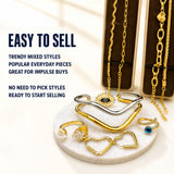 24PCS Gold Filled Evil Eye Chain Jewelry Set