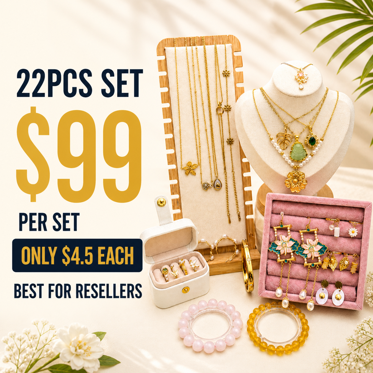 22PCS Trendy Jewelry Bundle wholesale jewelry bundle