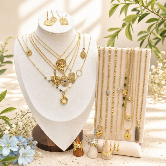 24PCS Gold Necklace Bundle wholesale jewelry bundle