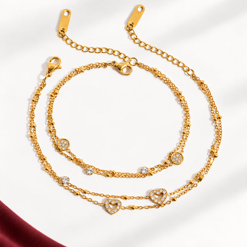 FG-BR-0006 Double-Layer Chain Bracelet, product view.