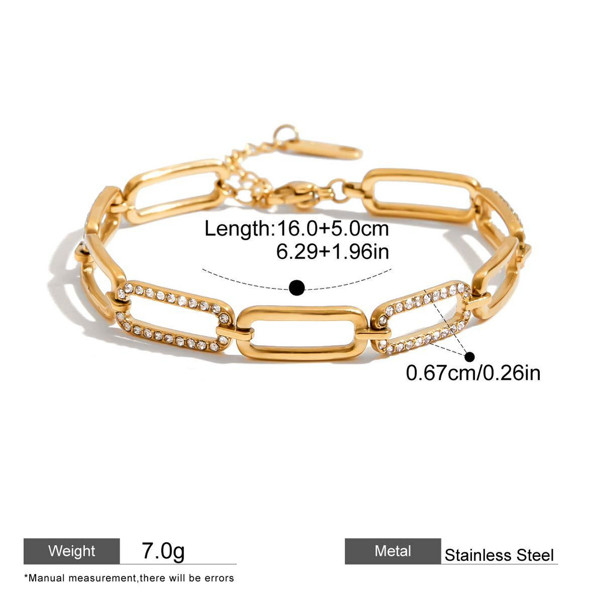 Paperclip Chain Bracelet — dimensions and size reference 11