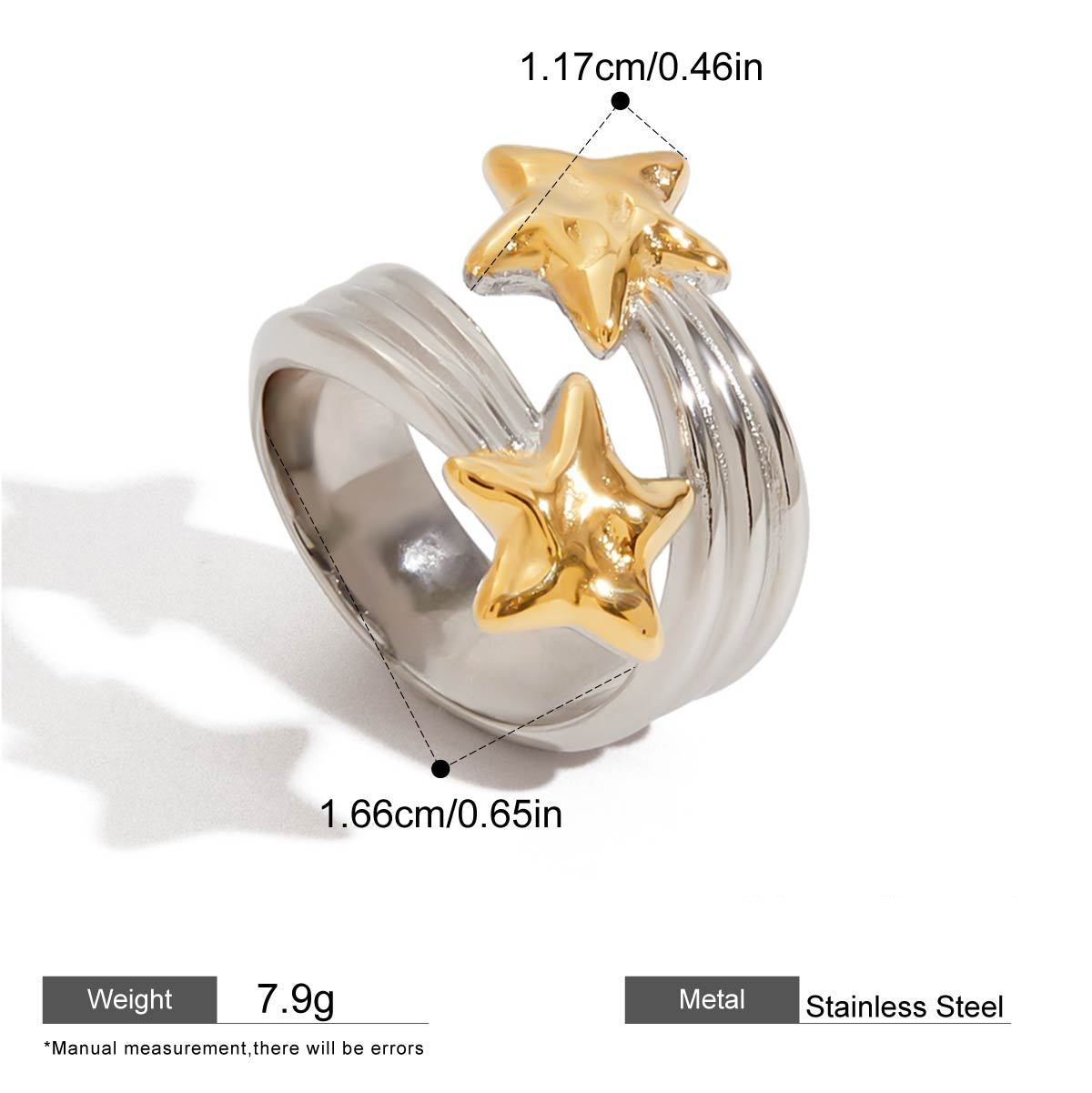 Star Motif Open Ring — dimensions and size reference 07