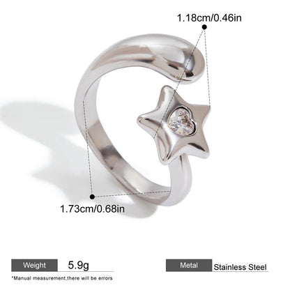Star Motif Open Ring — dimensions and size reference 03