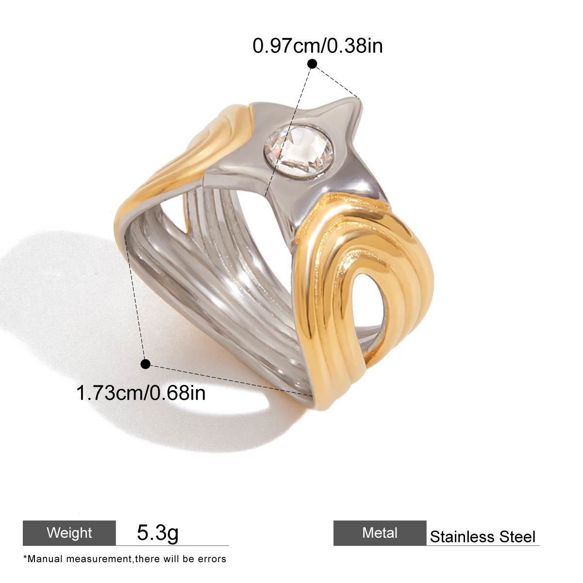 Star Motif Open Ring — dimensions and size reference 05