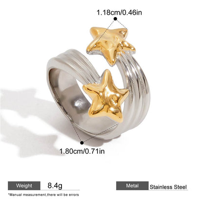 Star Motif Open Ring — dimensions and size reference 09