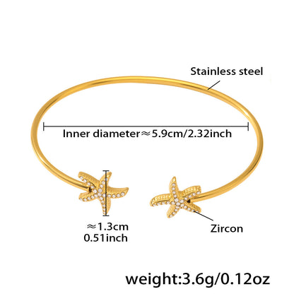 Ocean Motif Zircon Open Bangle — dimensions and size reference 08