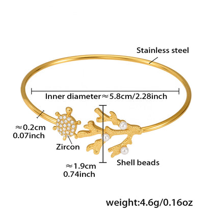 Ocean Motif Zircon Open Bangle — dimensions and size reference 12