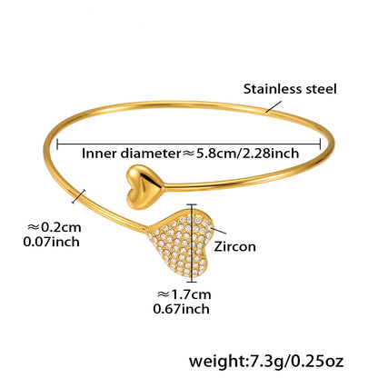 Ocean Motif Zircon Open Bangle — dimensions and size reference 13