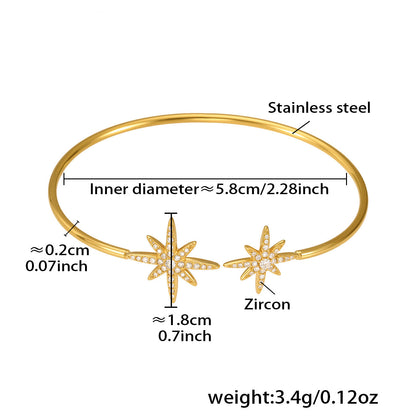 Ocean Motif Zircon Open Bangle — dimensions and size reference 15
