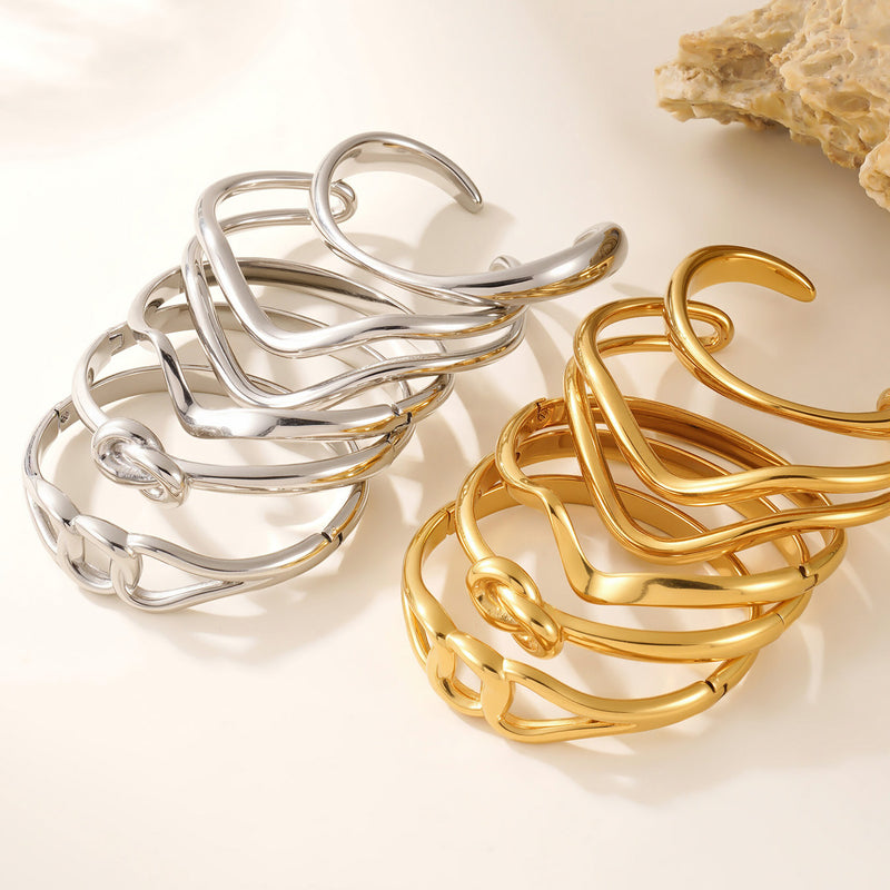 Geometric Two-Tone Bangle — flat lay 03