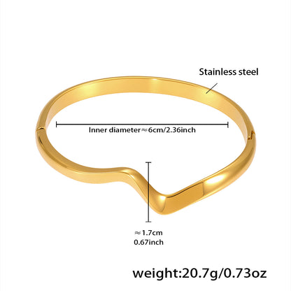 Geometric Two-Tone Bangle — dimensions and size reference 10