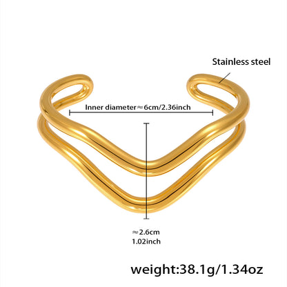 Geometric Two-Tone Bangle — dimensions and size reference 12