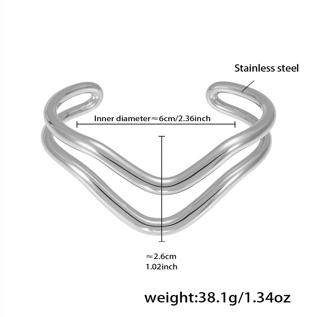 Geometric Two-Tone Bangle — dimensions and size reference 13