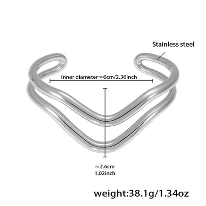 Geometric Two-Tone Bangle — dimensions and size reference 13