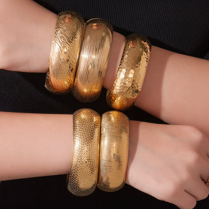 Wide Textured Bangle — styled view 01