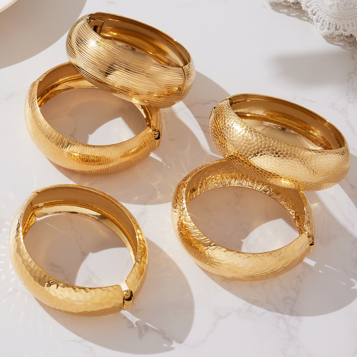 Wide Textured Bangle — flat lay 02