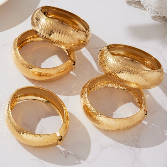 Wide Textured Bangle — flat lay 02