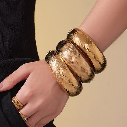 Wide Textured Bangle — styled view 04