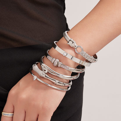 Pavé Zircon Knot Hinged Bangles — styled view 04