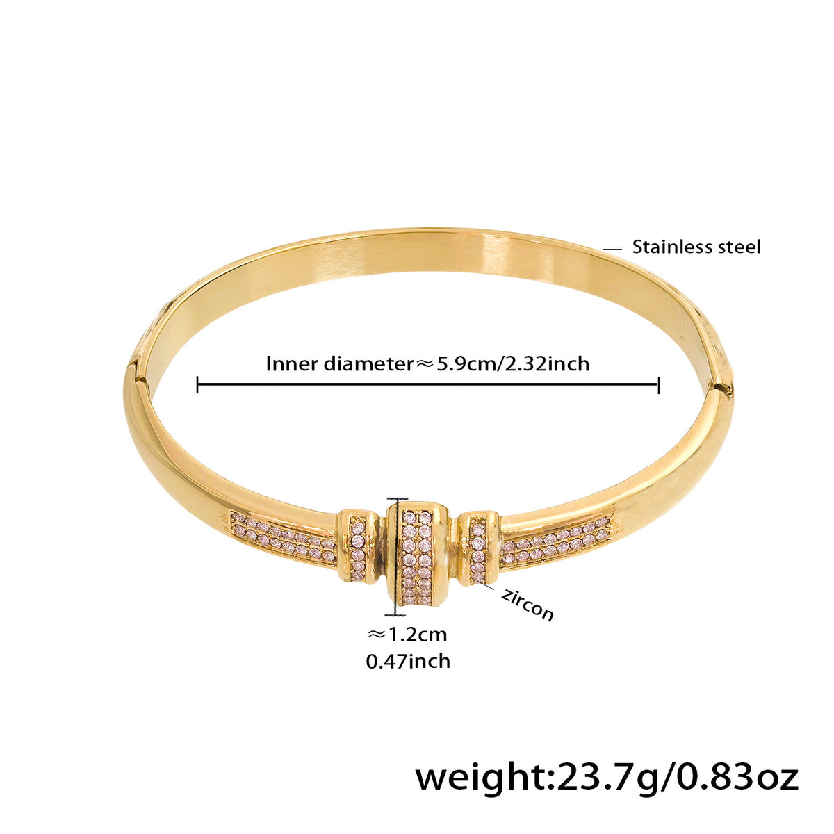 Pavé Zircon Knot Hinged Bangles — dimensions and size reference 09
